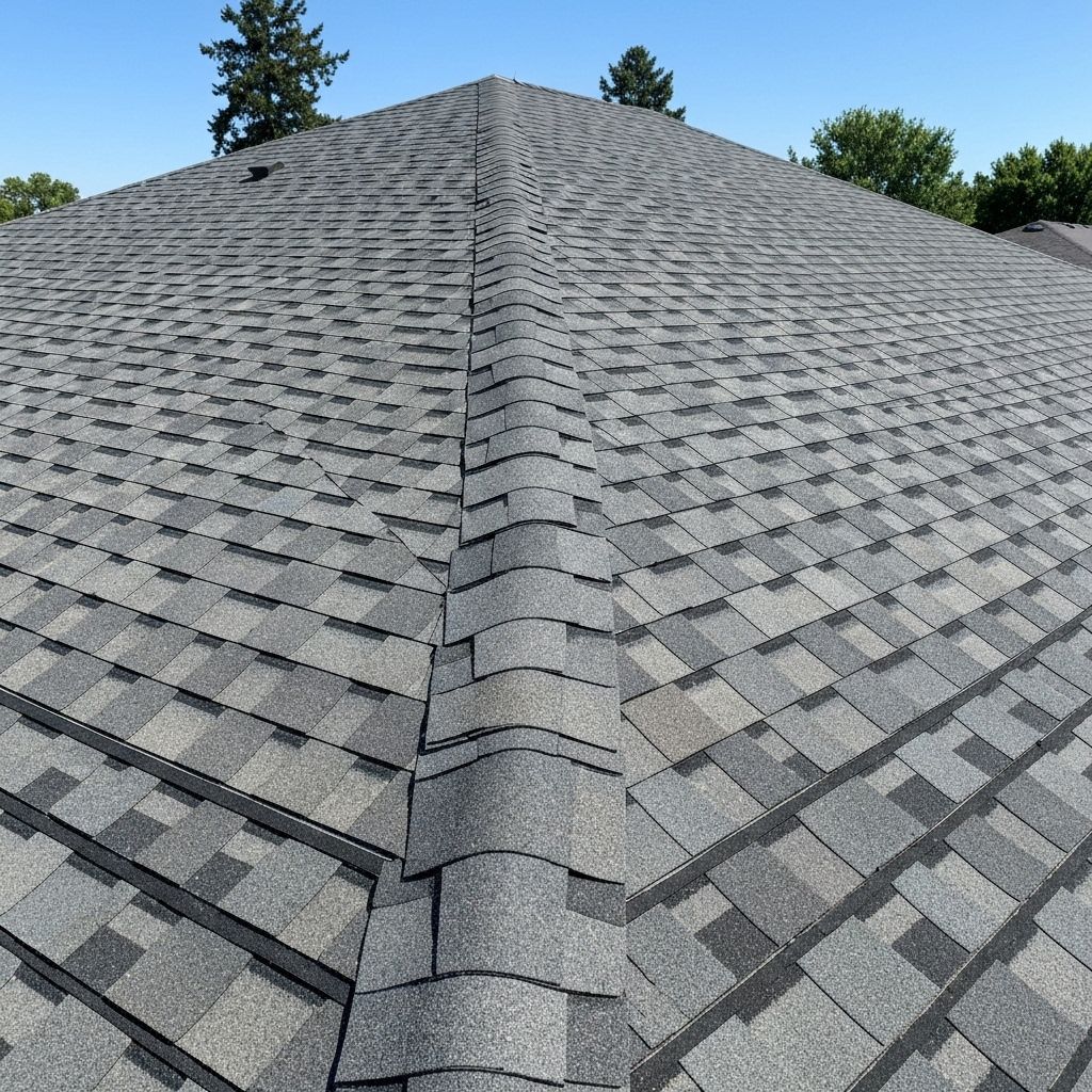 After: Beautiful new roof with architectural shingles and professional installation