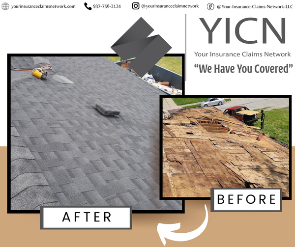 Cassandra Mitchell YICN roofing project - before and after transformation