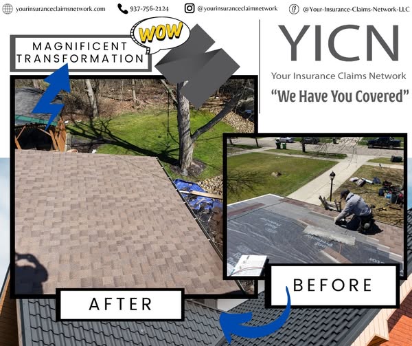 Danielle R YICN roofing project - before and after transformation
