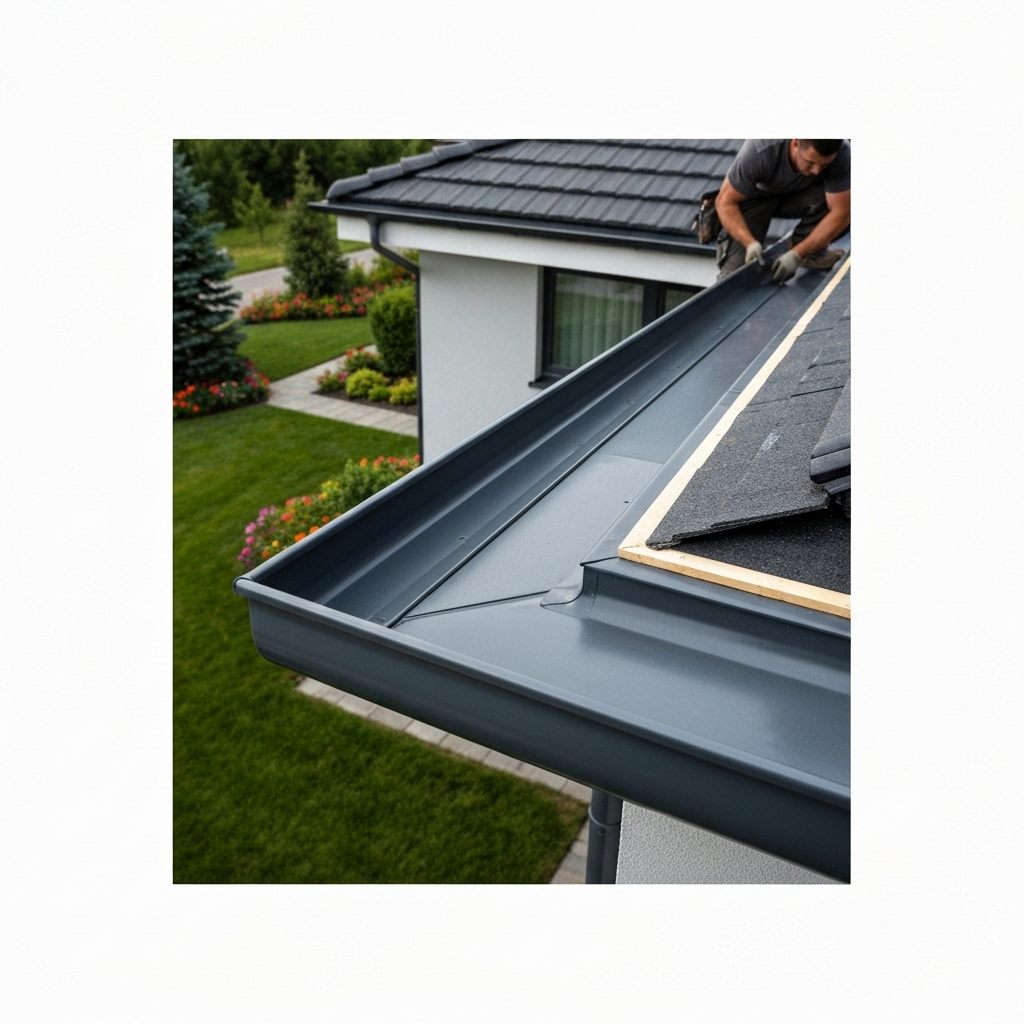 Professional seamless gutter installation by YICN Roofing team